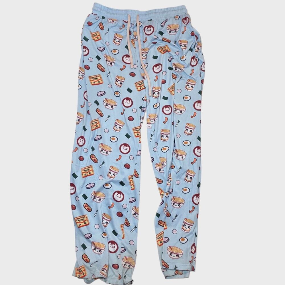 Mad Engine Maruchan Ramen Noodles Blue Pajama Lounge Pants Size L